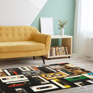 Retro Audio Cassette Rug, Audio Cassette Rugs, Vintage Cassette Rugs, Music Room Rug, Indoor Rug, Soft Rug, Cool Rug, Personalized Gifts, image 7