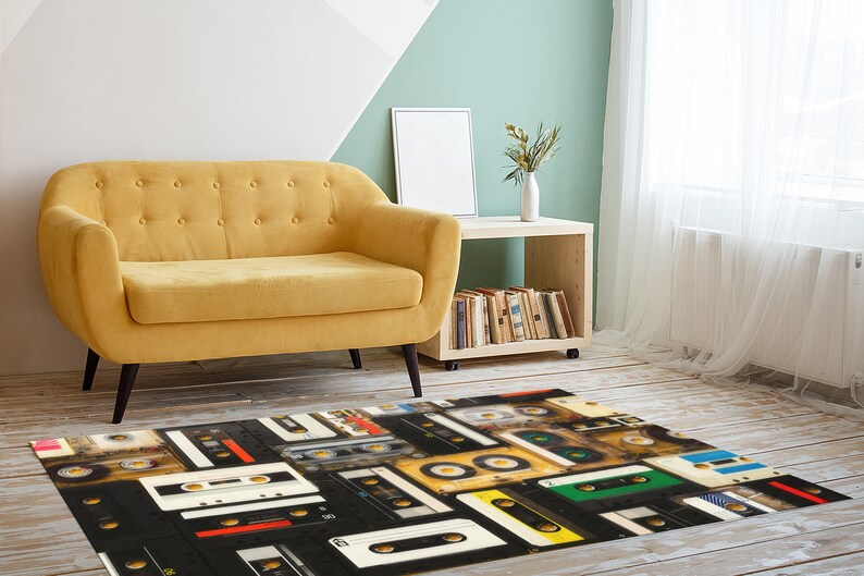 Retro Audio Cassette Rug, Audio Cassette Rugs, Vintage Cassette Rugs, Music Room Rug, Indoor Rug, Soft Rug, Cool Rug, Personalized Gifts, image 7