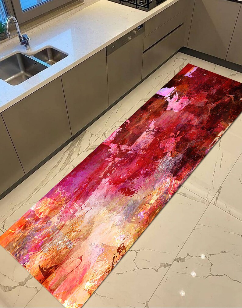 Plaster Rug Colorful Plaster Rug, Abstract Rug, Pink Rugs, Modern Rug, Bathroom Rug ...