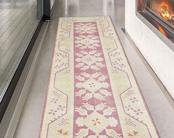 Alfombras con estampados étnicos, alfombra rosa, alfombras geométricas, alfombra decorativa antigua, alfombra turca, regalo para damas de honor, alfombra de pasillo, alfombra para sala de estar, alfombra de salón,