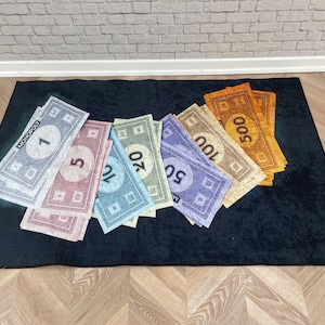 Monopoly Rugs, Money Rug, Game Room Rug, Modern Rug, Saloon Rug, Door Mat, Kitchen Rug, Custom Rug, Gift Rug, Hallway Rug, Nursery Rug,