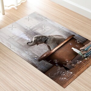 Cute Elephant Rug, Elephant Bathroom Rug, Elephant Rug, Animal Rug, Stair Rug, 3D Printeds Rug, Popular Rug, Step Rug, Cool Rug, Bath Decor, image 8