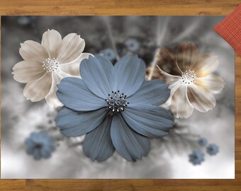 Modern Flower Rug, Luxury Flowers Rug, Blue Flowers Rug, Botanical Rug, Personalized Rug, Cool Rug, Non-Slip Carpet, Home Rugs, Popular Rug,