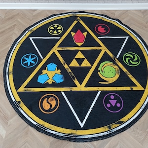 Legend of Zelda Rugs, Gift for Gamer Rug, Round Rugs, Modern Rugs, Thick Rug, Front Door Rug, Custom Rug, Small Rug, Decorative Rug,