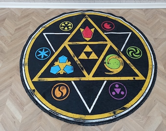 Legend of Zelda Rugs, Gift for Gamer Rug, Round Rugs, Modern Rugs, Thick Rug, Front Door Rug, Custom Rug, Small Rug, Decorative Rug,