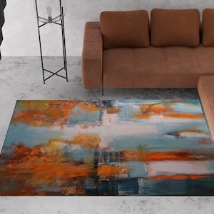 Autumn Landscape Rug, Abstract Rugs, Contemporary Rugs, Modern Rug, Pattern Rug, Dining Room Rug, Gift Rug, Customs Rug, Bohemian Rug,