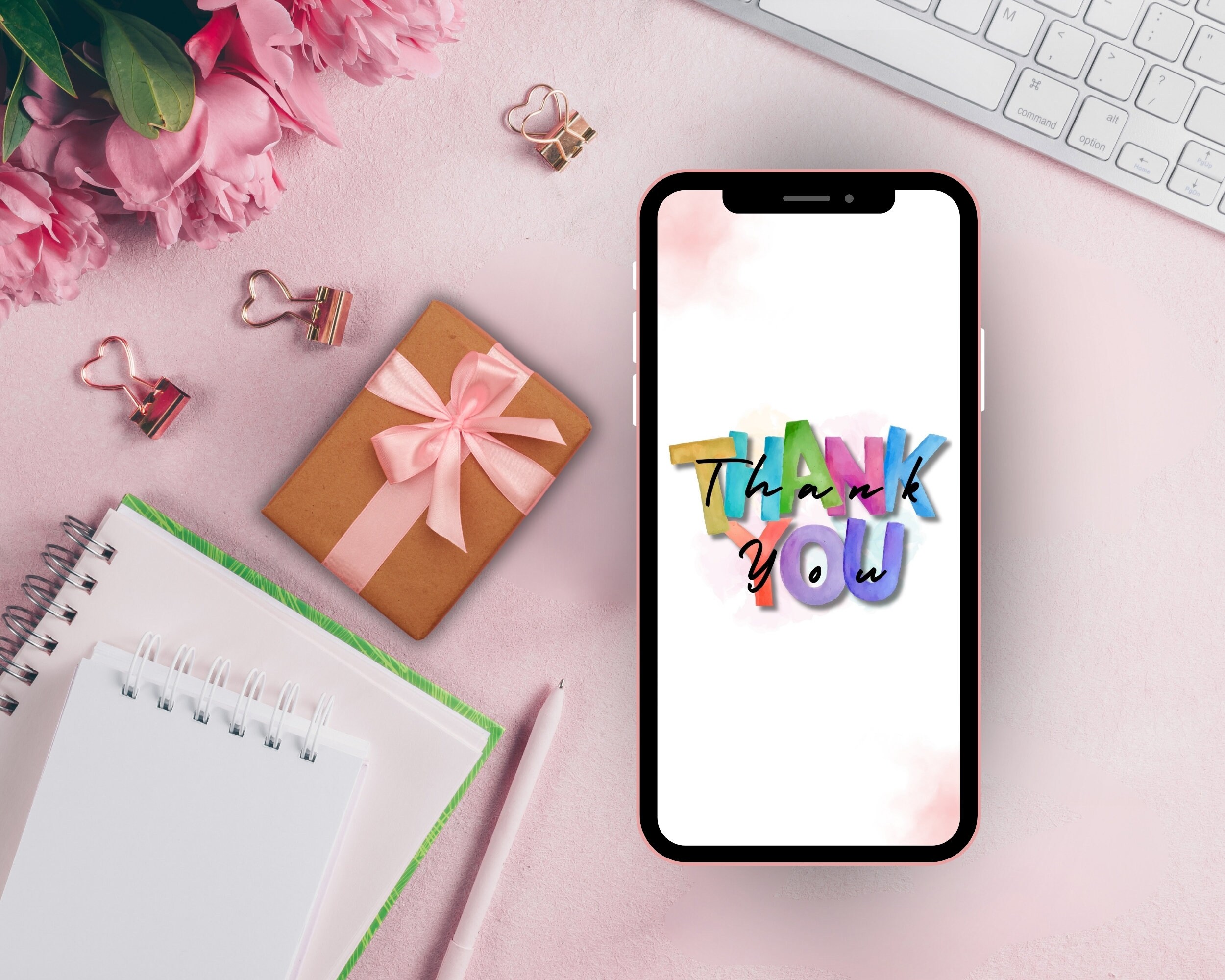 Digital Download Thank You Card, Colorfully Digital Ecard, Digital