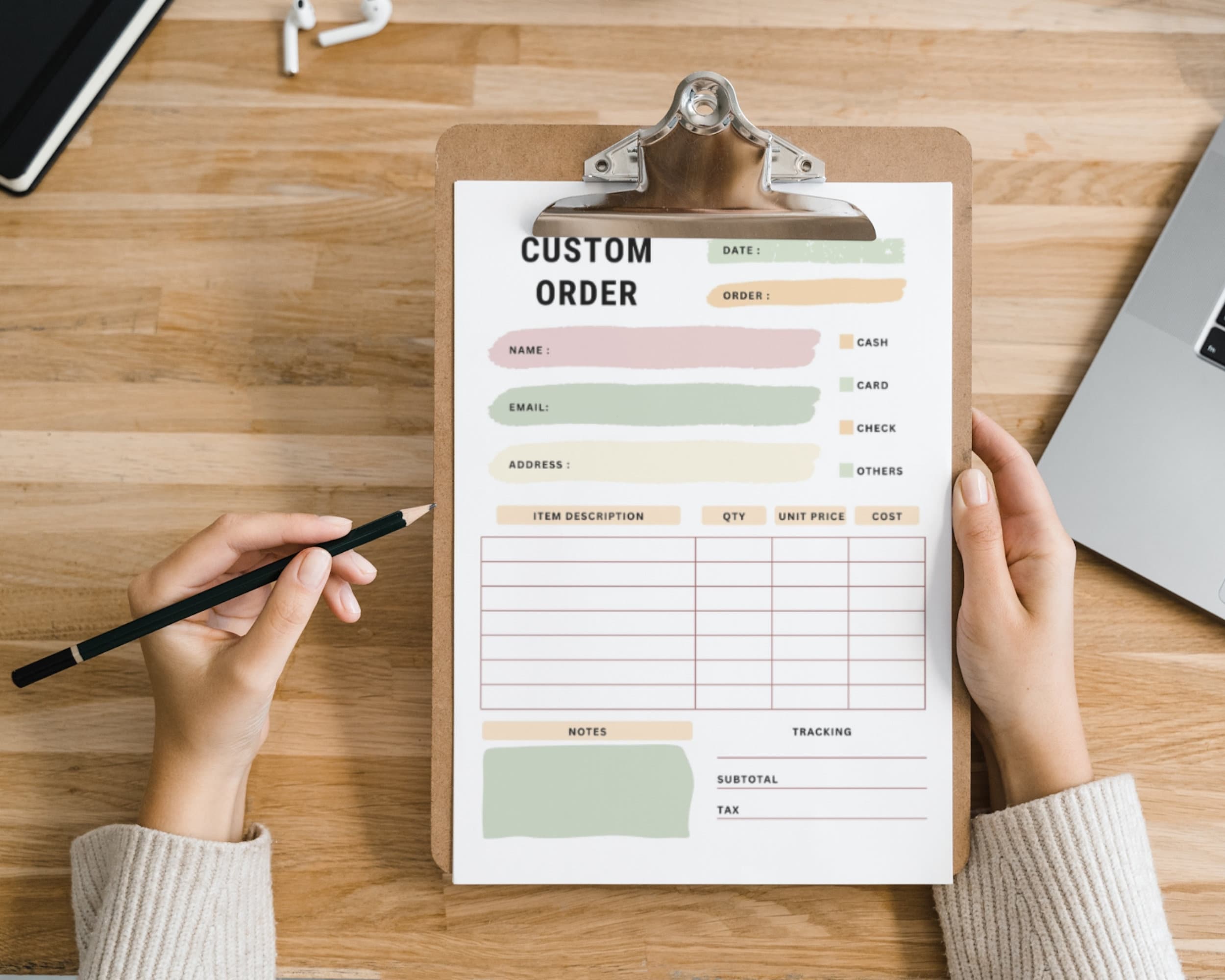 Custom Order Form Template, Printable A5 Size, Editable in Canva (pdf ...