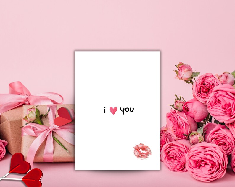 Printable Valentine's Day Card,Printable XOXO Valentine's Day Gift, Digital Download Valentine's Day Gift, XOXO Card, Kiss Love Card zdjęcie 4