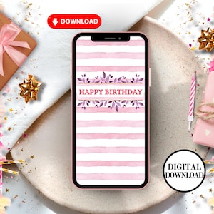 Digital Animated Birthday Card, Digital Happy Birthday Card,Electronic Birthday Messages,Digital Celebratory Cards, Minimalist Birthday Card