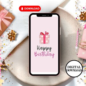 Digital Animated Birthday Card, Digital Happy Birthday Card, Electronic Birthday Messages, Gift Box Birthday Card, Instant Download