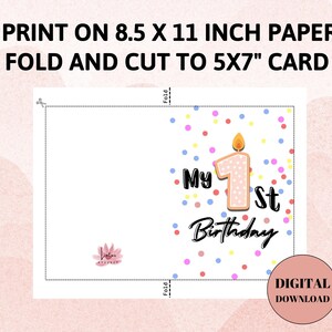 Printable Birthday Card for Kids, Phone Birthday Card, 1 St Birthday ...