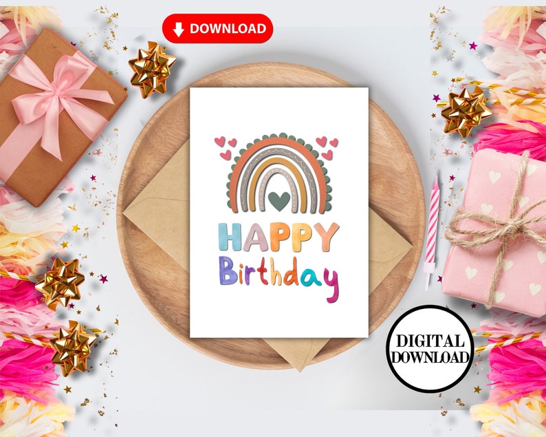 Printable Birthday Card for Kids, Phone Birthday Card,1 St Birthday ...