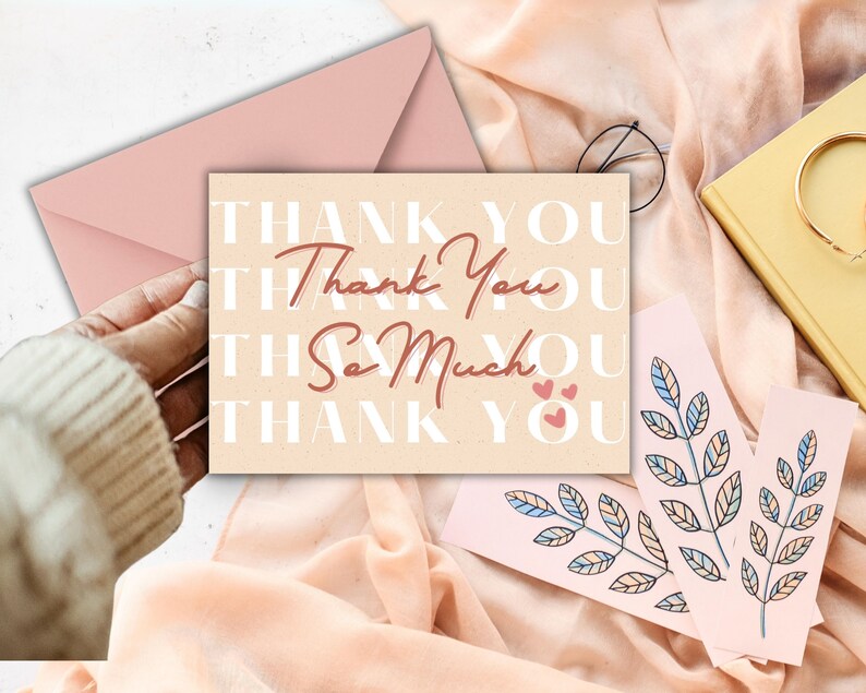 Printable Thank You Card, Downloadable Thank You Card, Simple Thank You ...