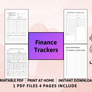 Printable Finance Trackers: Budget Planner, Income, To-do List (A5 ...