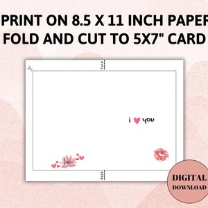 Printable Valentine's Day Card,Printable XOXO Valentine's Day Gift, Digital Download Valentine's Day Gift, XOXO Card, Kiss Love Card zdjęcie 9