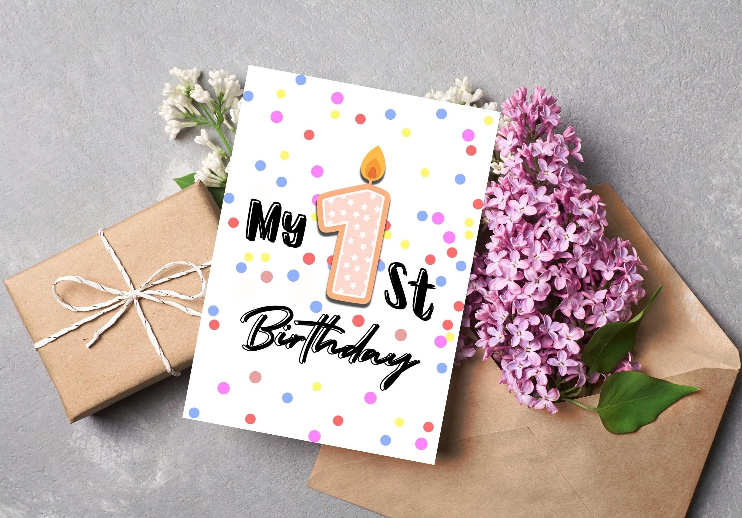 Printable Birthday Card for Kids, Phone Birthday Card, 1 St Birthday ...