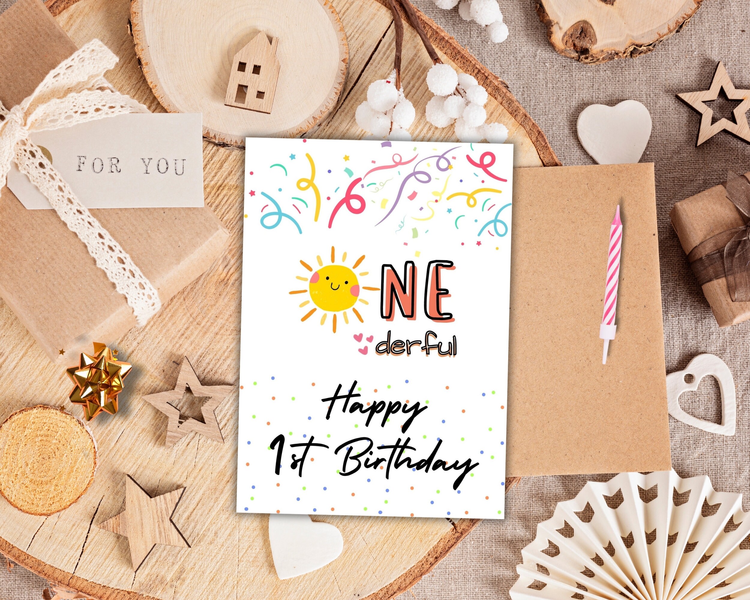 Printable Birthday Card for Kids, Phone Birthday Card, 1 St Birthday ...