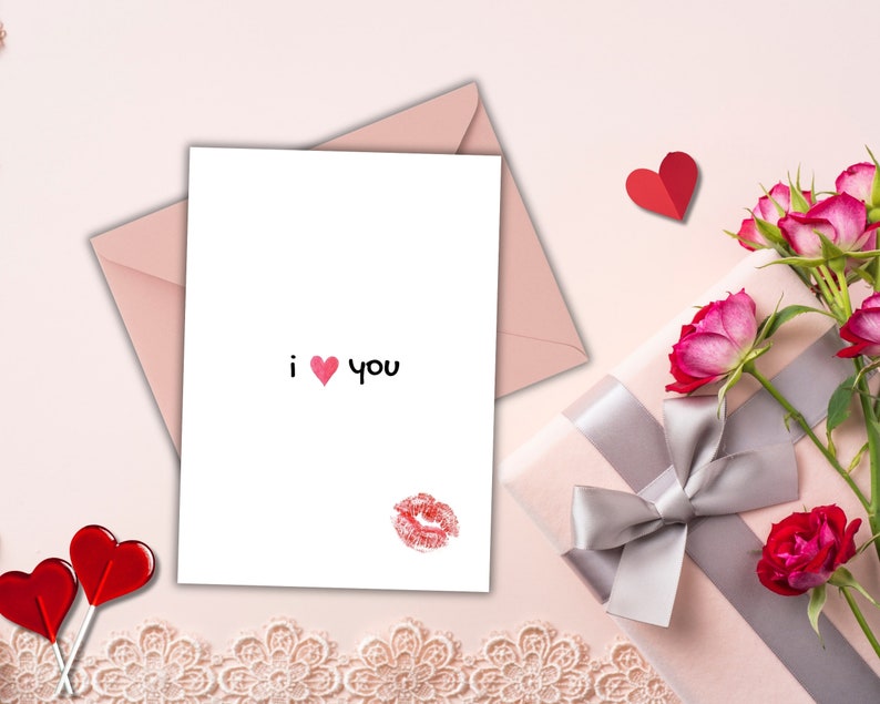 Printable Valentine's Day Card,Printable XOXO Valentine's Day Gift, Digital Download Valentine's Day Gift, XOXO Card, Kiss Love Card zdjęcie 3
