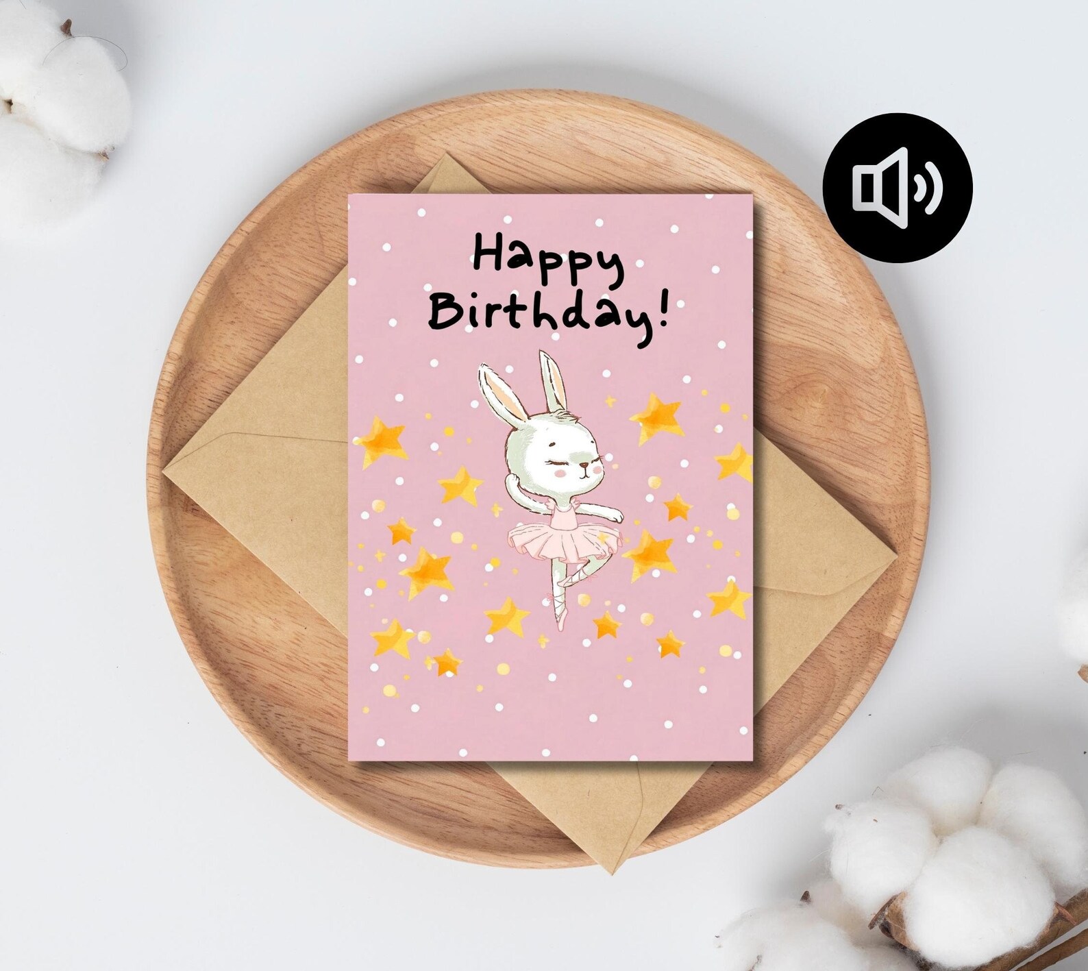 Printable Birthday Card for Kids, Phone Birthday Card,pink Ballerina ...