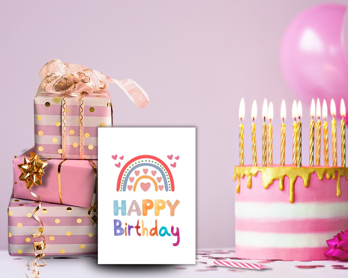 Printable Birthday Card for Kids, Phone Birthday Card,1 St Birthday ...