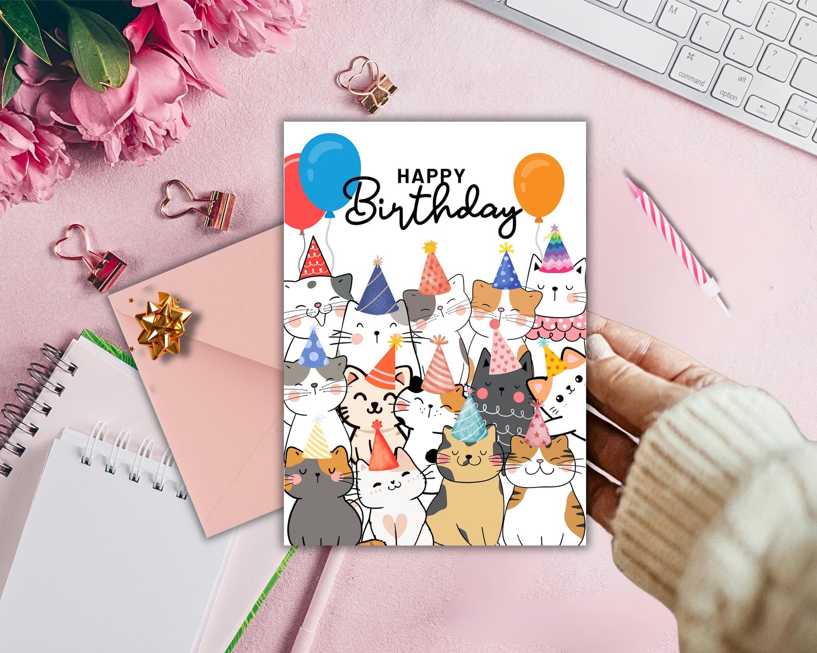 Cute Cats Birthday Card - Perfect for Cat Lovers, Printable Birthday ...