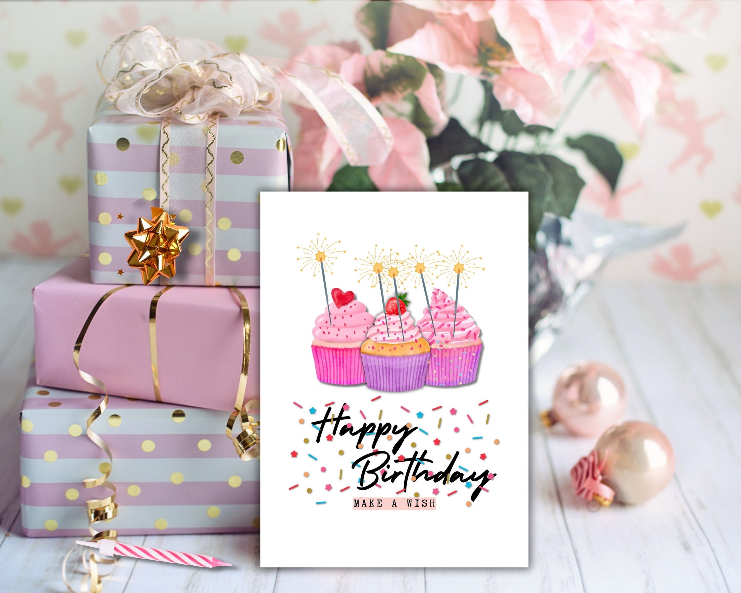 Printable Birthday Card, Personalized Birthday Card, Downloadable ...