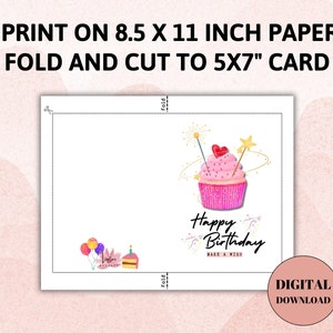 Printable Birthday Card, Instant Downloadable Birthday Card, Friends ...