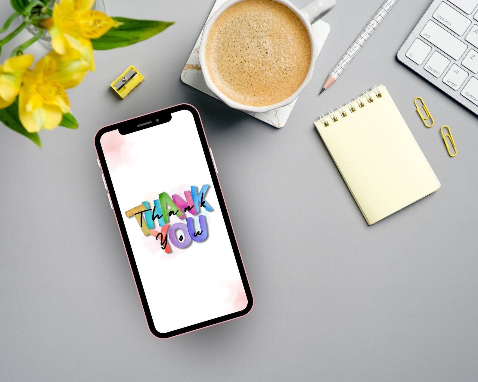Digital Download Thank You Card, Colorfully Digital Ecard, Digital