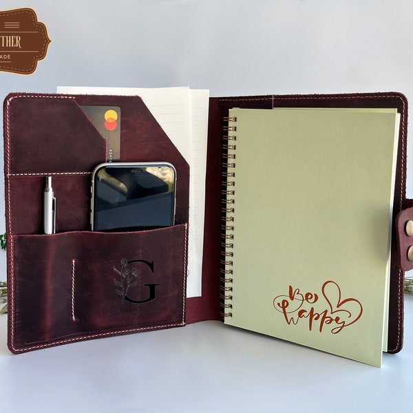 Leather Padfolio Etsy