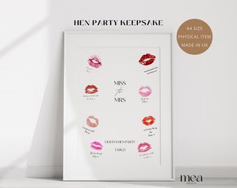 A4 souvenir EVJF personnalisé | voeux pour la mariée | Faites vos adieux à Miss | Alternative au livre d'or | Cadeau EVJF au Royaume-Uni | Mademoiselle à Mme