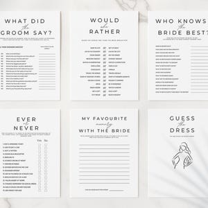 Minimalist Design Hen Do Games Bundle | 6 Printed Hen Party Games (Per Person) image 9