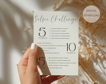 Selfie Challenge Hen Do Game | Printable Hen Party Games | Editable Bridal Shower Games | Bachelorette Games | Canva Templates