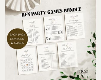 Jeux de poule minimalistes |  Jeux de poule | Jeux de douche nuptiale | Jeux d'enterrement de vie de jeune fille | Mr et Mme Quiz | Lot de 6 jeux d'enterrement de vie de jeune fille