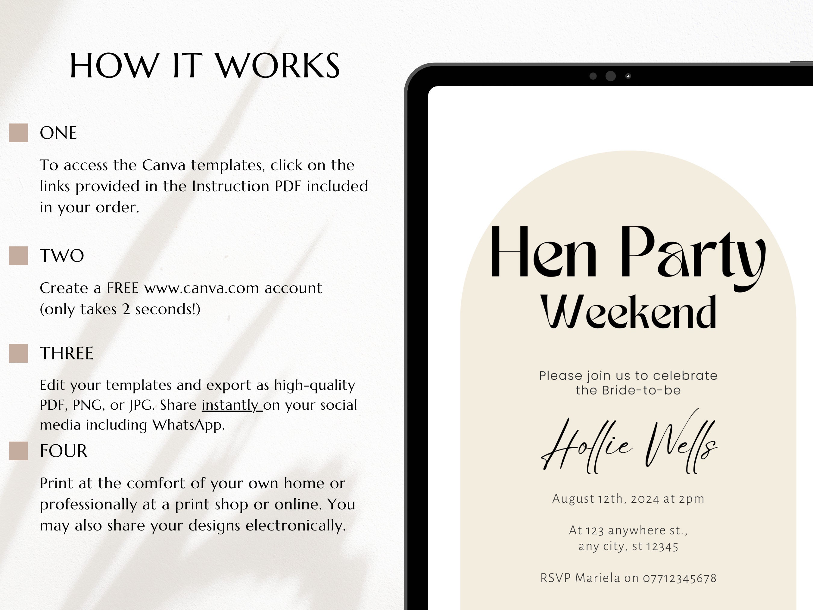 Modern Hen Do Games Printable Hen Party Games Editable Bridal