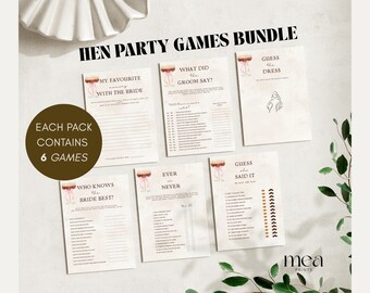 Espresso Martini Hen Do Jeux |  Jeux de poule | Jeux de douche nuptiale | Jeux d'enterrement de vie de jeune fille | Mr et Mme Quiz | Lot de 6 jeux d'enterrement de vie de jeune fille