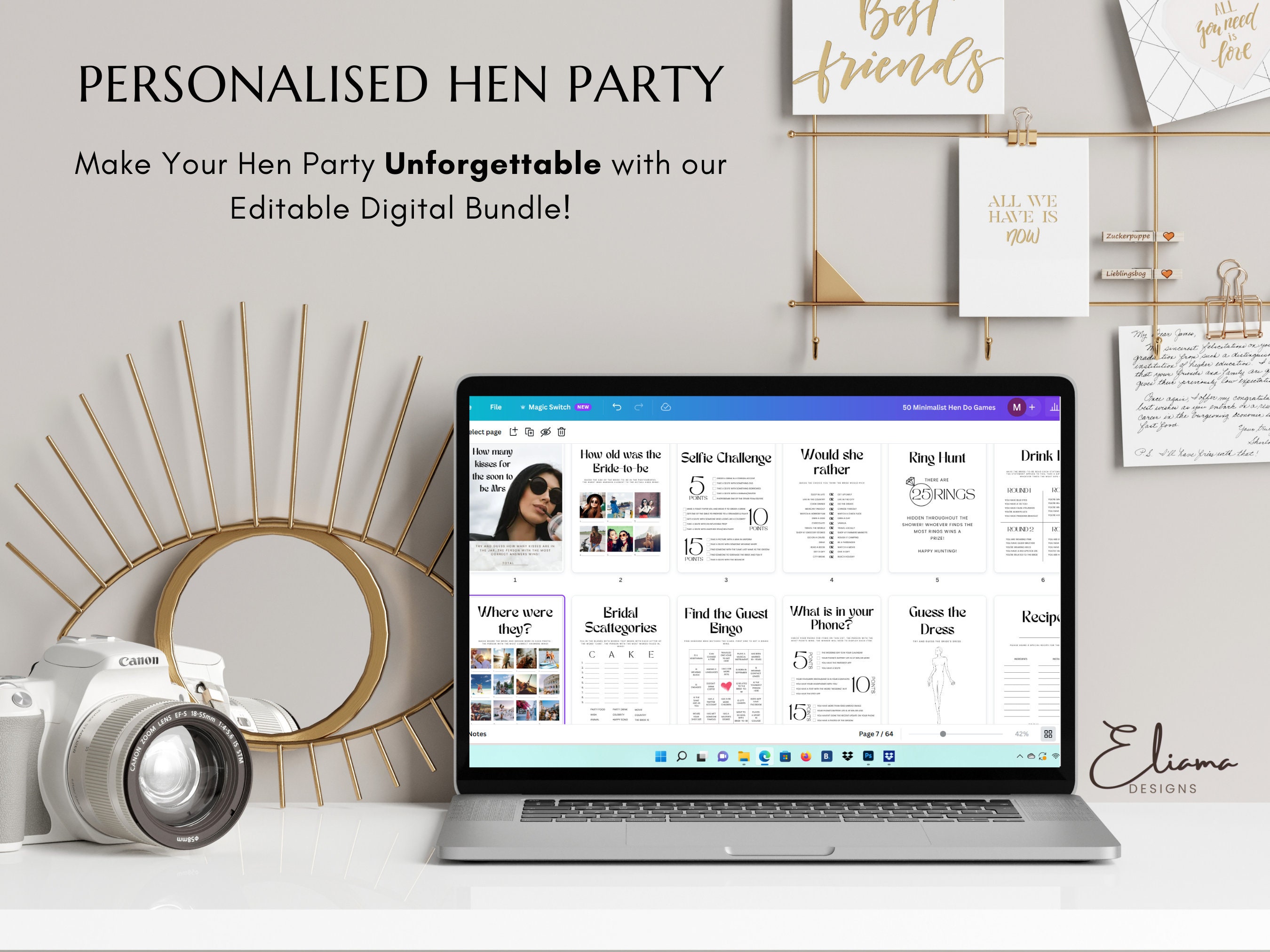 Modern Hen Do Games Printable Hen Party Games Editable Bridal