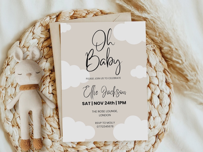 modern baby shower invite
