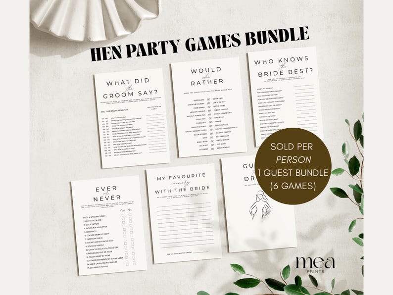 UK Hen Do Games | Hen Party Games | Hen Do Quiz | Bridal Shower Games | Bachelorette Games | Mr and Mrs Quiz | Hen Do Activities image 1