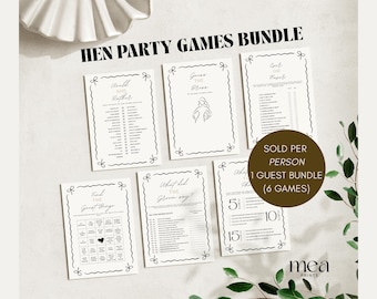 Jeux de poule avec noeud noir |  Jeux de poule | Jeux de douche nuptiale | Jeux d'enterrement de vie de jeune fille | Mr et Mme Quiz | Lot de 6 jeux d'enterrement de vie de jeune fille