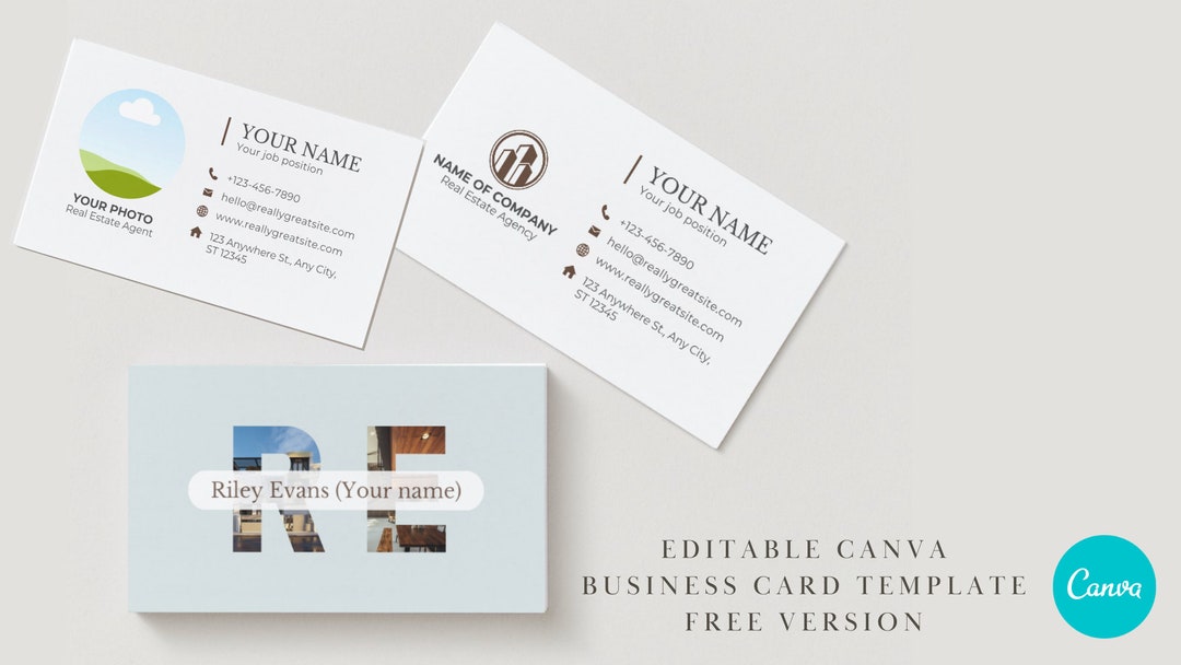 Real Estate Agent Double Sided Business Card Template Etsy