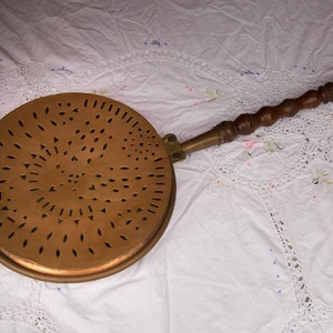Vintage French copper bed heater early 20th century