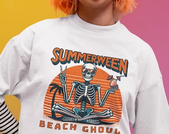Camisa Summerween Skeleton Comfort Colors: Vibras góticas playeras y espeluznantes