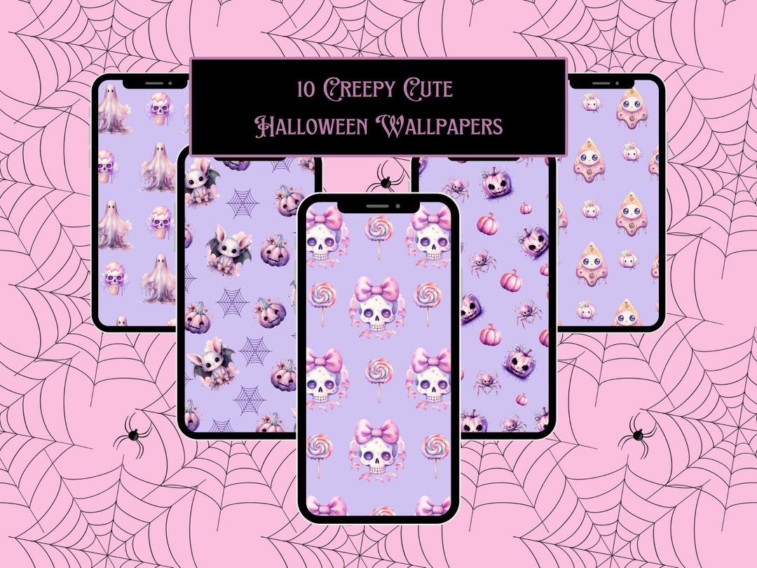 Pastel Goth Halloween Phone Wallpaper - Creepy Background (digital