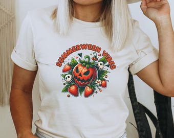 Summerween Strawberry Shirt: Spooky Goth Summer Tee