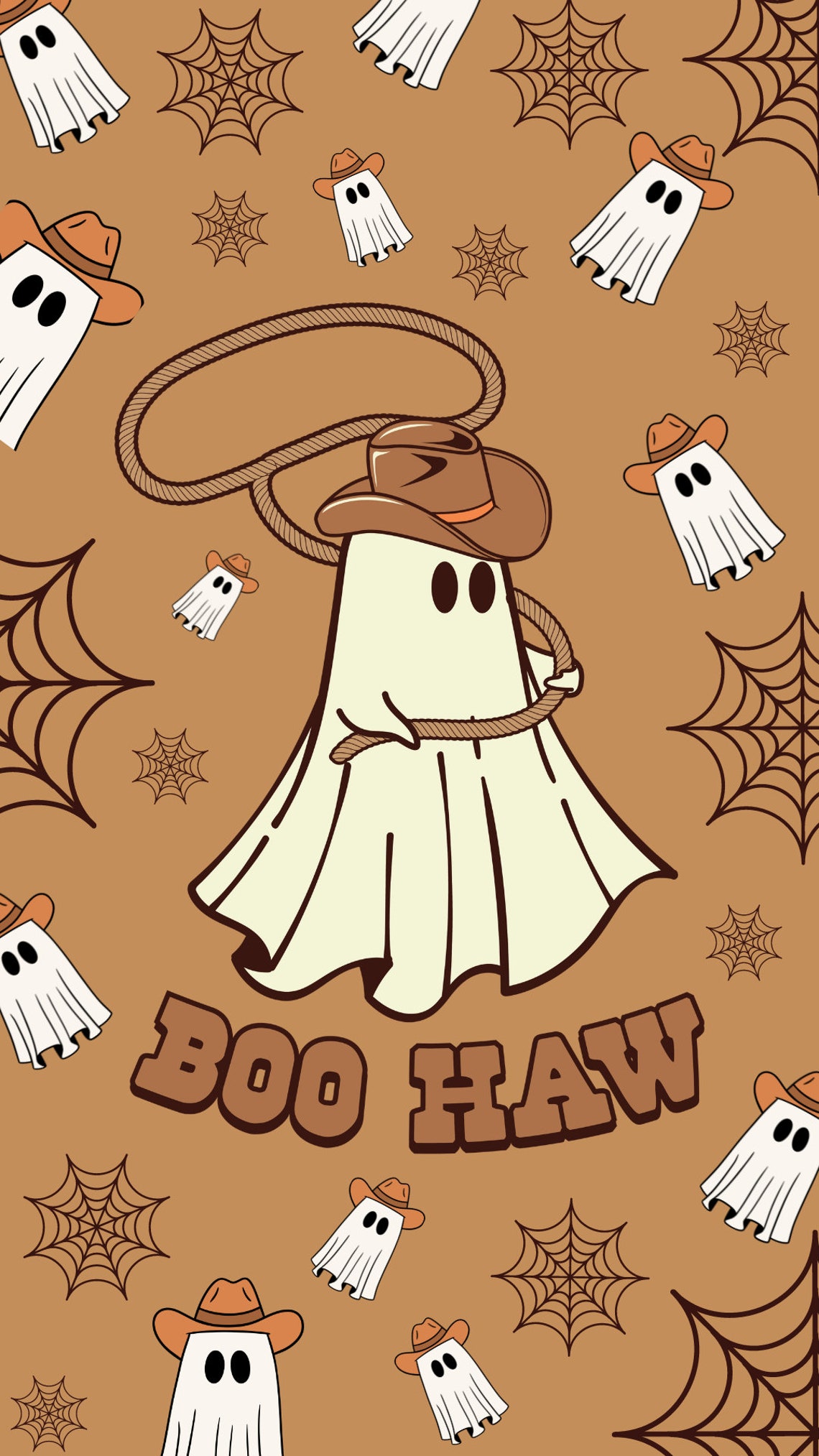 Retro Cowboy Ghost Halloween Wallpaper Western Spooky Phone Background