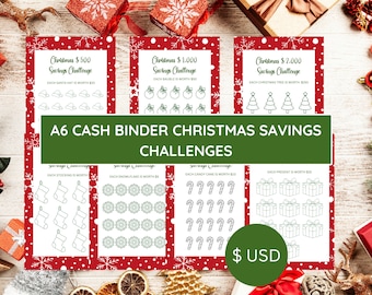 A6 Christmas Savings Challenges: Holiday Budget Planner (PDF Download)