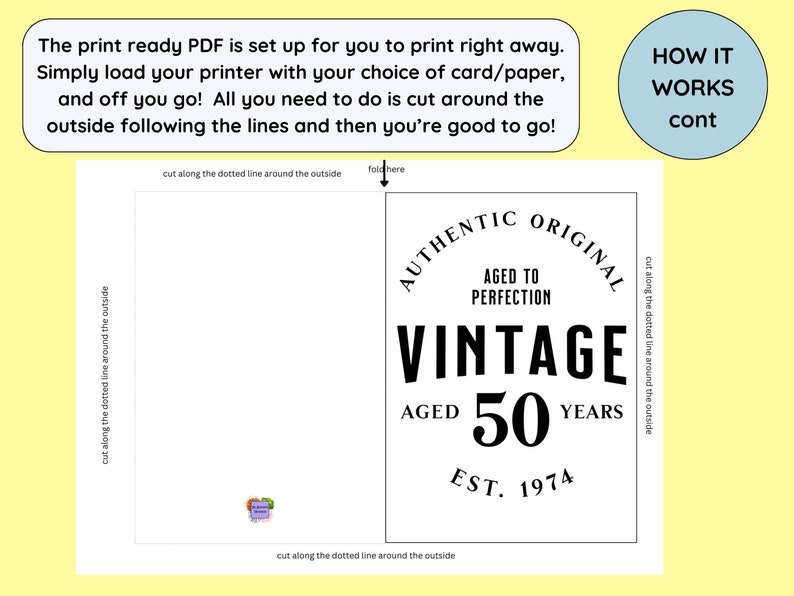 Printable 50th Birthday Card 1954 - Il 794xN.5680636319 H715 