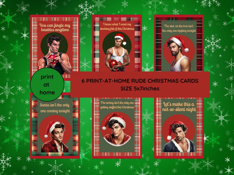 Printable Rude Box Printable Rude Christmas Card Bundle | Adult Holiday Humor (PDF Digital ...