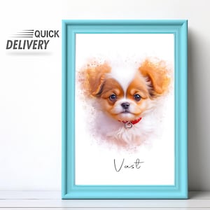 Mini custom watercolor pet portrait, dog portrait from photos, dog portraits, cat portraits, watercolor painting, miniature painting